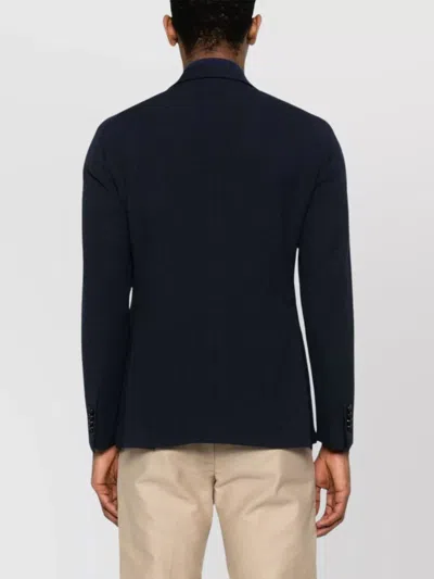 Tagliatore Blue Double-breasted Jacket In Virgin Wool