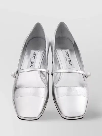 Jimmy Choo Block Heel Pumps With Metallic Strap Detail