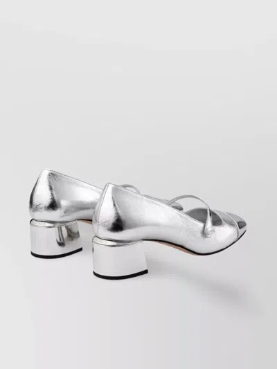 Jimmy Choo Block Heel Pumps With Metallic Strap Detail