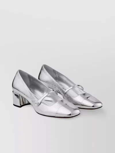 Jimmy Choo Block Heel Pumps With Metallic Strap Detail