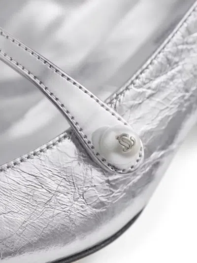 Jimmy Choo Block Heel Pumps With Metallic Strap Detail