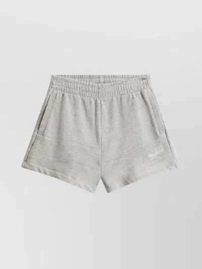 Woolrich Heathered Texture Elasticated Waistband Shorts In Grey