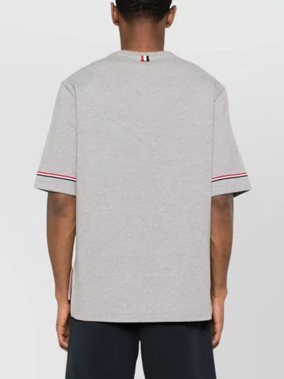 Thom Browne Asymmetric Hem T-shirt Stripe Detail