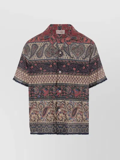 Valentino Paisley Pattern Bowling Shirt With Regular Collar