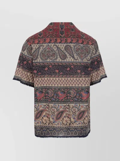 Valentino Paisley Pattern Bowling Shirt With Regular Collar