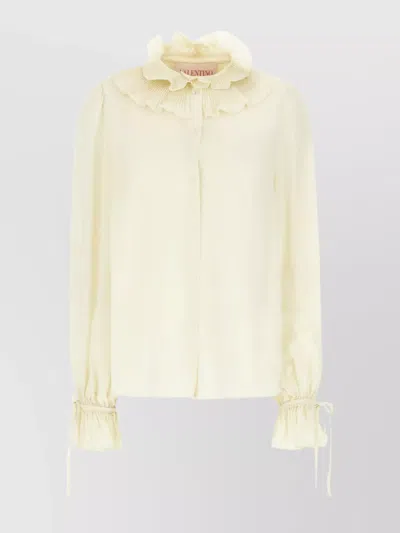 Valentino Silk Blouse With Ruffled Collar And Cuffs