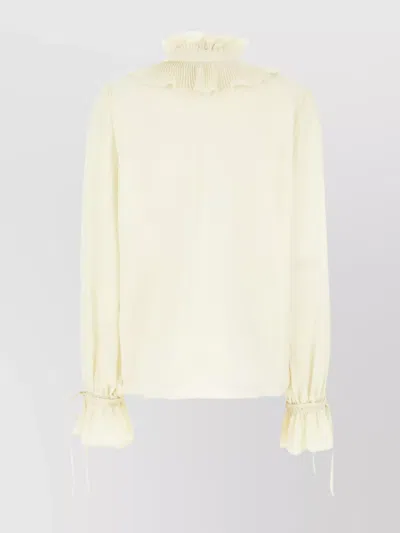 Valentino Silk Blouse With Ruffled Collar And Cuffs