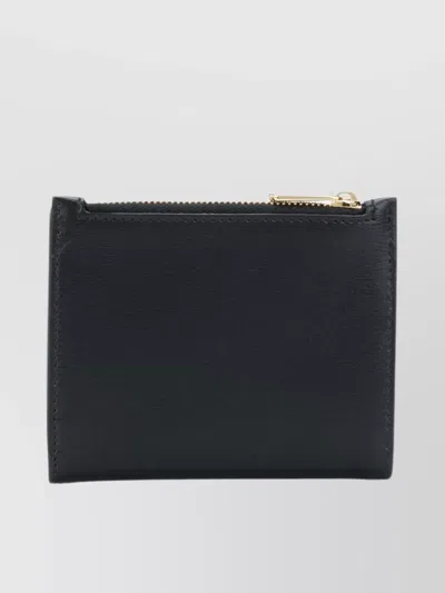 Ferragamo Bow-detail Smooth Split Calf Leather Wallet In Black