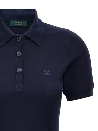 Courrèges Woman Mini Dress Midnight Blue Size M Cotton In Blue