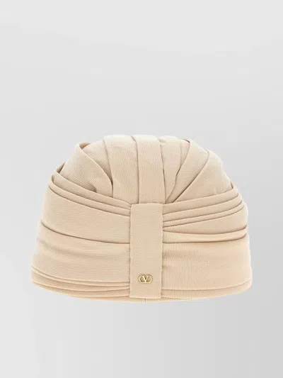 Valentino Women Beige Wool Rigid Turban Hat, Xs Luxury Hats For Women Darveys