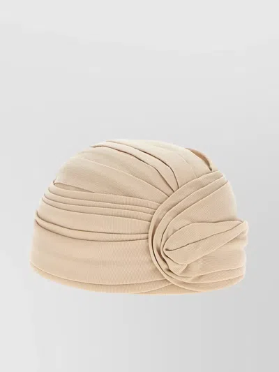 Valentino Women Beige Wool Rigid Turban Hat, Xs Luxury Hats For Women Darveys