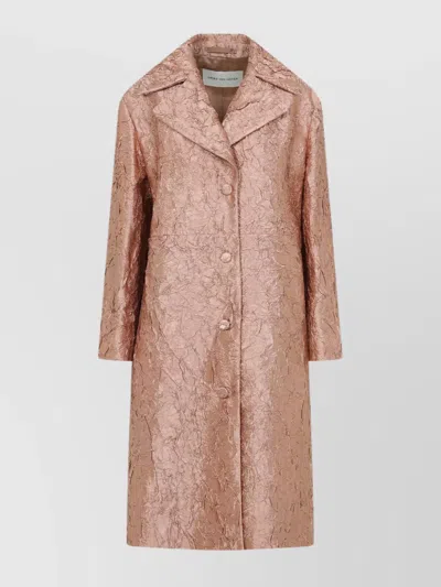 Dries Van Noten Crinkle Effect Single Breasted Coat