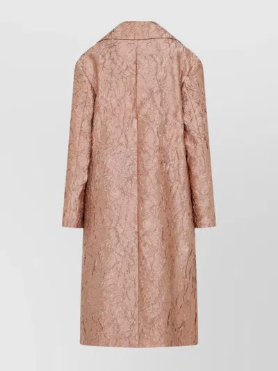 Dries Van Noten Crinkle Effect Single Breasted Coat