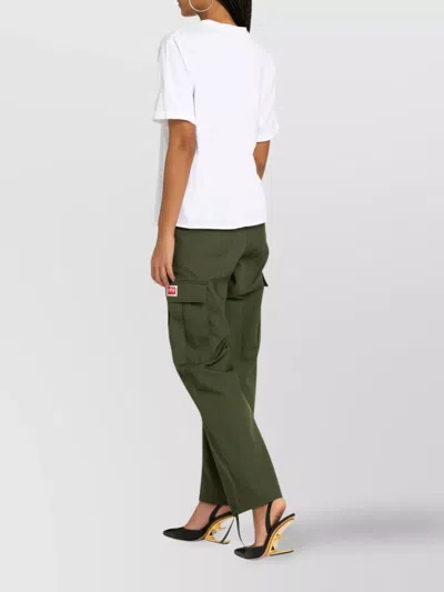 Saint Laurent Cotton T-shirt With Frontal Iconic Print In White