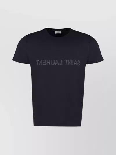 Saint Laurent Reverse Logo T-shirt In Black