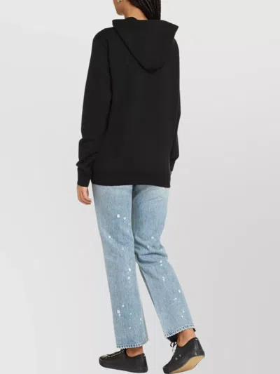 Saint Laurent Black Logo-print Cotton Hoodie