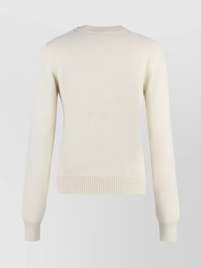 Bottega Veneta Rib Wool Sweater With Knot Detail In Neutral