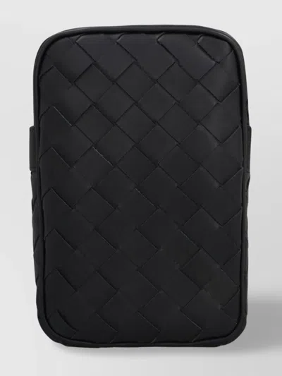 Bottega Veneta Leather Messenger Bag Intrecciato Motif