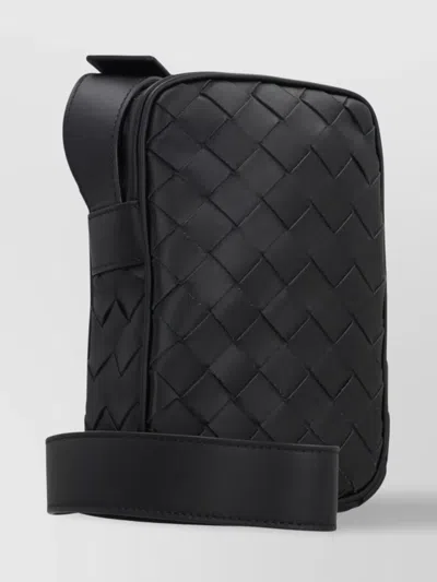 Bottega Veneta Leather Messenger Bag Intrecciato Motif