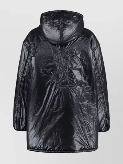 Saint Laurent Black Nylon Down Jacket In Black