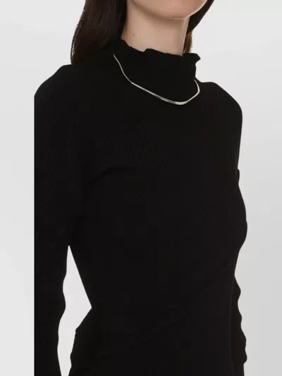 Balenciaga Ribbed Knit Maxi Dress With Asymmetric Design In Brown