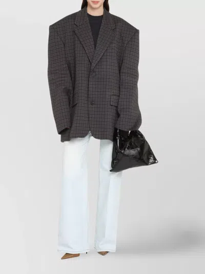 Balenciaga Single-breasted One Button Jacket In Gray