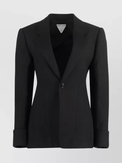Bottega Veneta Cotton Blend Single-breast Jacket In Black