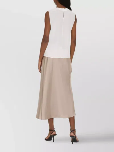 Saint Laurent Silk Top With Keyhole Back Detail In White