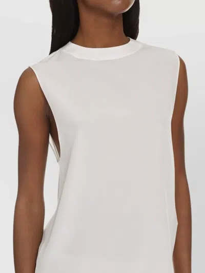 Saint Laurent Silk Top With Keyhole Back Detail In White