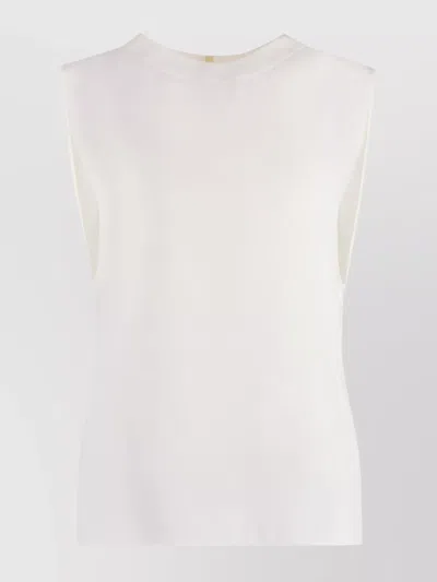 Saint Laurent Silk Top With Keyhole Back Detail In White