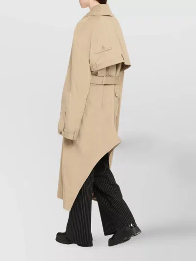 Balenciaga Trench Coat Belted Back Vent In Desert Beige