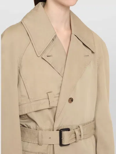 Balenciaga Trench Coat Belted Back Vent In Desert Beige