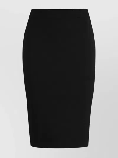 Saint Laurent High-waisted Wool Pencil Skirt With Ribbed Edges In Black