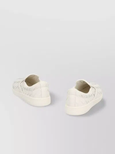 Bottega Veneta Sawyer Intrecciato Leather Low-top Sneakers In White