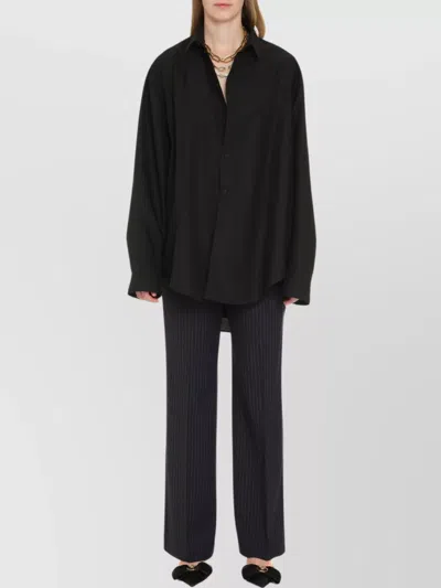 Balenciaga Suspended Shirt Dress In Black
