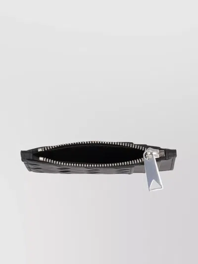 Bottega Veneta Intracciato Pattern Card Holder In Black