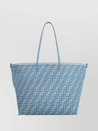 Fendi Blue Reversible Roll Large Shopper