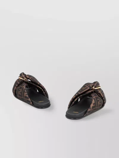 Fendi Feel Slides With Double-band And D-ring Buckle In Multi