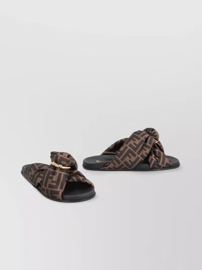 Fendi Feel Slides With Double-band And D-ring Buckle In Multi