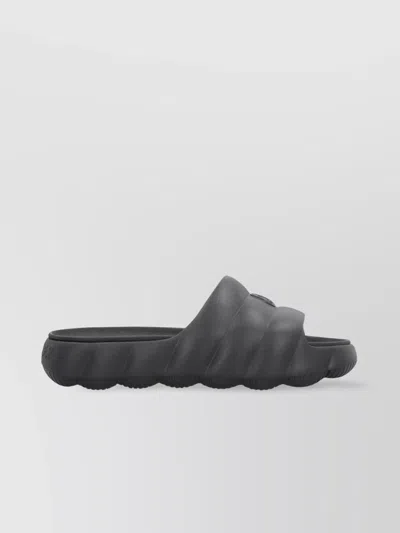 Moncler Lilo Rubber Slide Sandals In Black