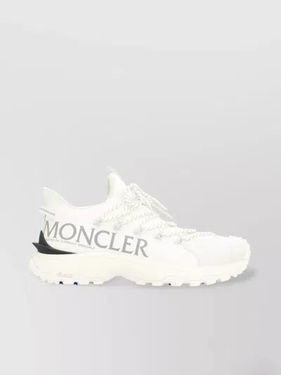 Moncler White Nylon Sneakers In Neutral