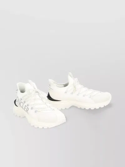 Moncler White Nylon Sneakers In Neutral