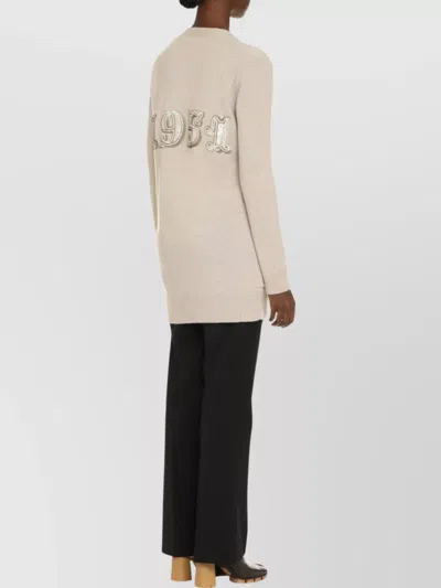 Max Mara Wool And Cashmere Cardigan With Sequin Embroidery