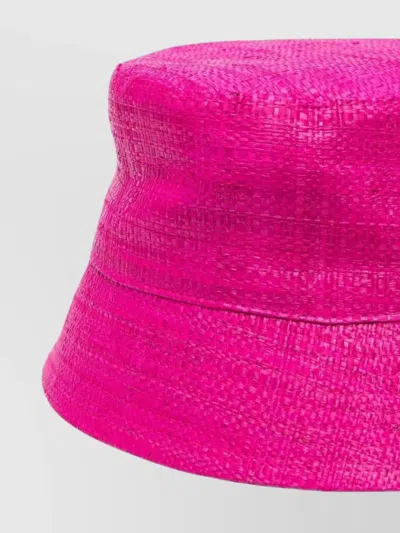 Ruslan Baginskiy Logo Embroidered Straw Bucket Hat In Pink