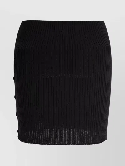 Courrèges Skirts Featuring Button Detailing And Elastic Waistband In Black