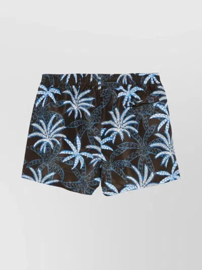 Paul Smith Mens Swim Short Palms In Blue