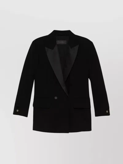 Max Mara Double-breasted Jacket With Satin Lapels And Rear Vents