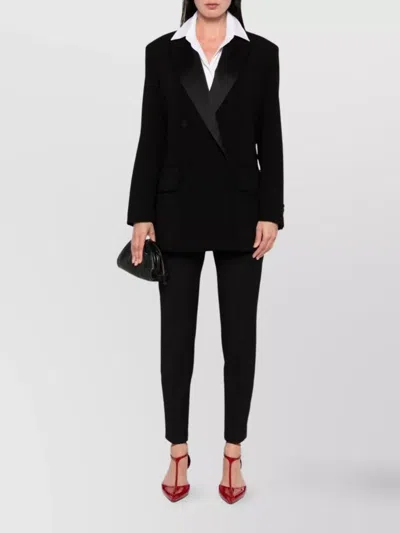 Max Mara Double-breasted Jacket With Satin Lapels And Rear Vents