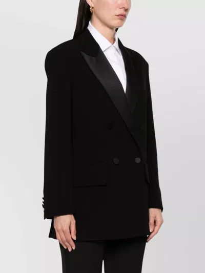 Max Mara Double-breasted Jacket With Satin Lapels And Rear Vents
