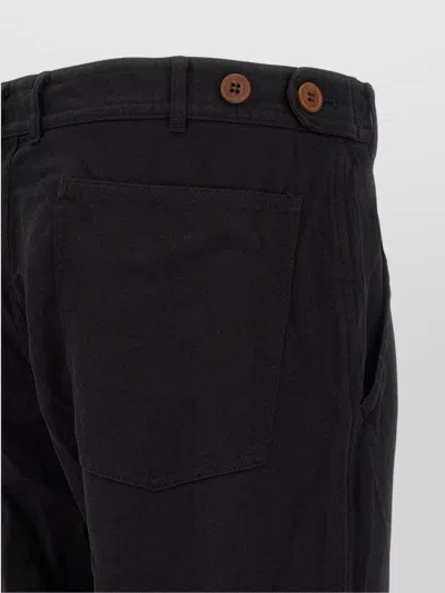 Comme Des Garçons Front Pleated Trousers With Back And Side Pockets In Black